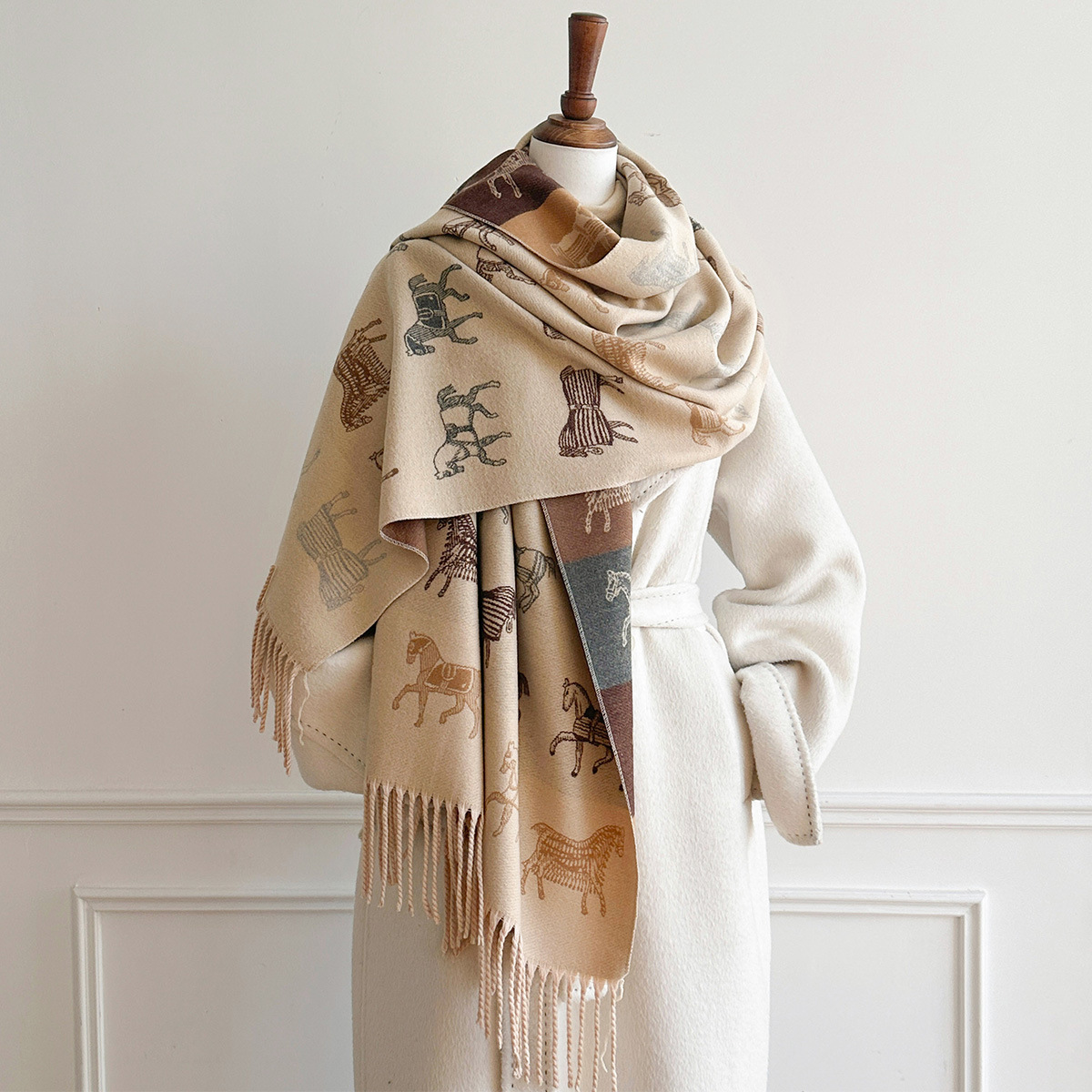 Woven Scarf Blanket - Sciarpa Invernale da Donna di Lusso