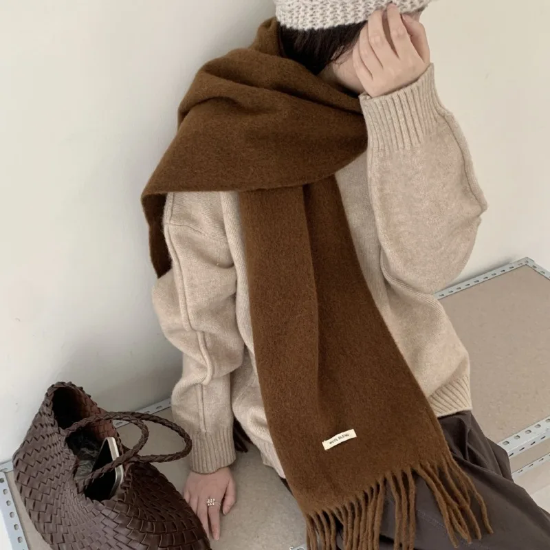 Muffler Men Wool - Sciarpa elegante in stile coreano, tinta