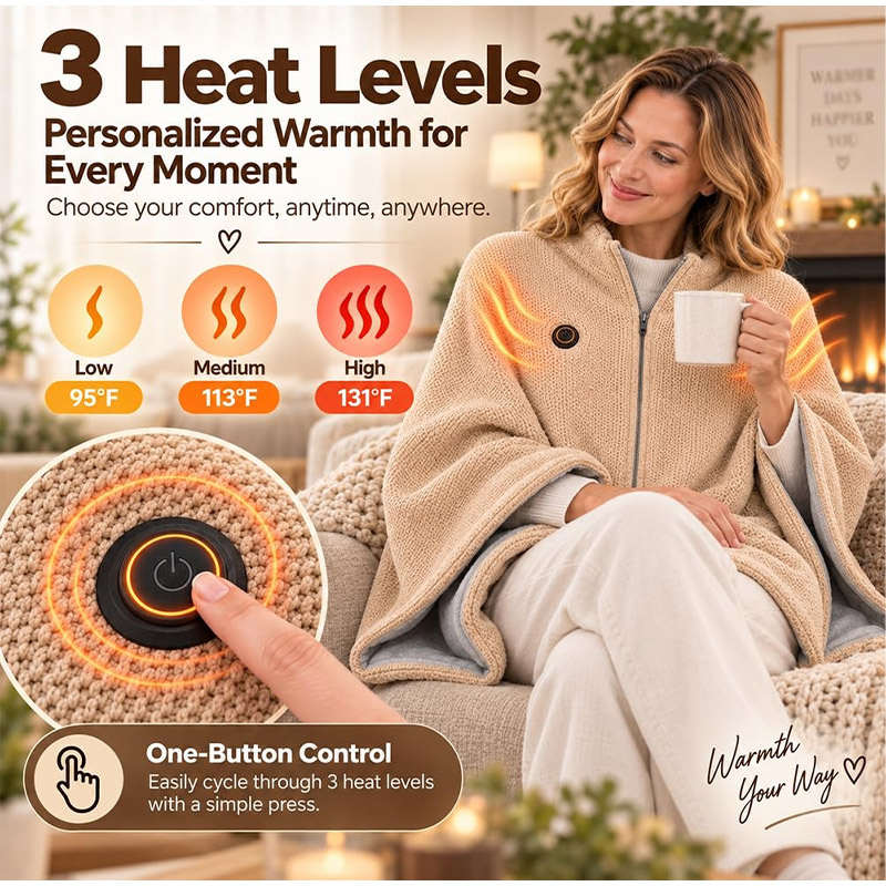 Nuovo Scialle Riscaldato USB A - Woven Scarf Blanket recensione e prezzo